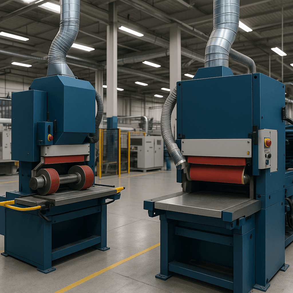 Photograph of Abrasive Belt Finishing automation in a modern industrial facility