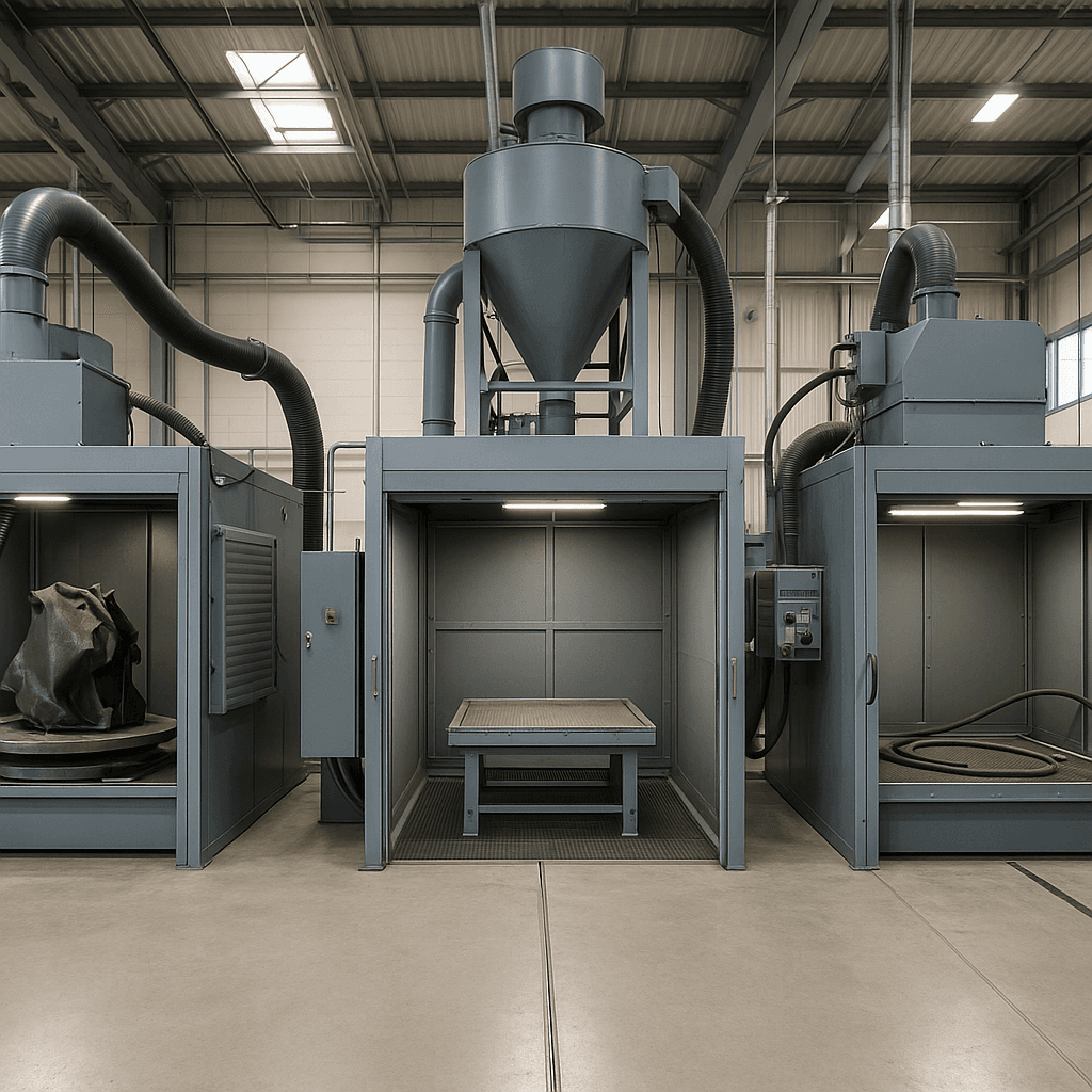 Photograph of Abrasive Blasting automation in a modern industrial facility