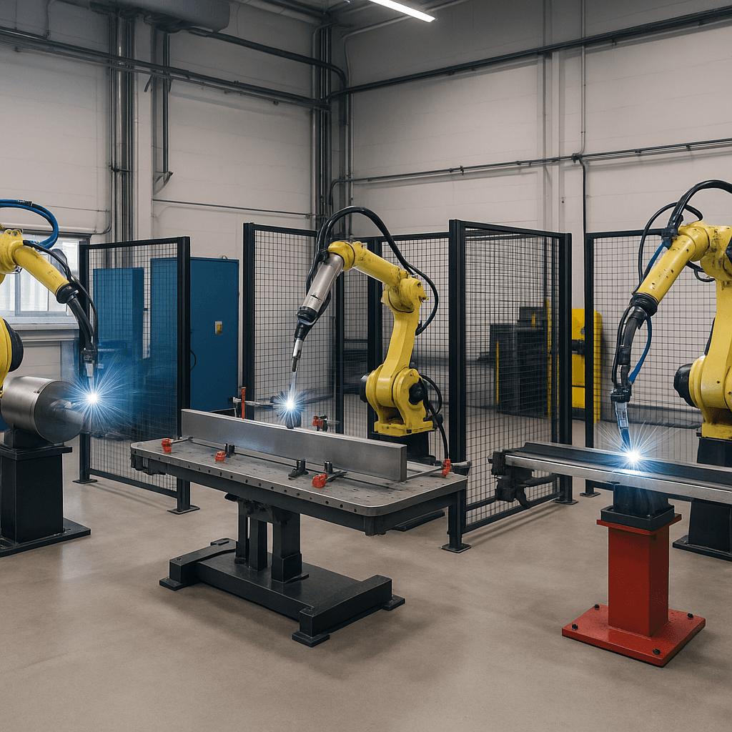 Photograph of Arc Welding automation in a modern industrial facility