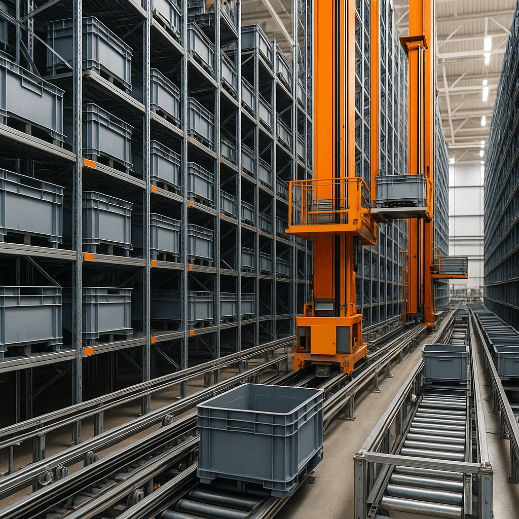 Photograph of AS/RS, Storage & Warehouse Automation automation in a modern industrial facility