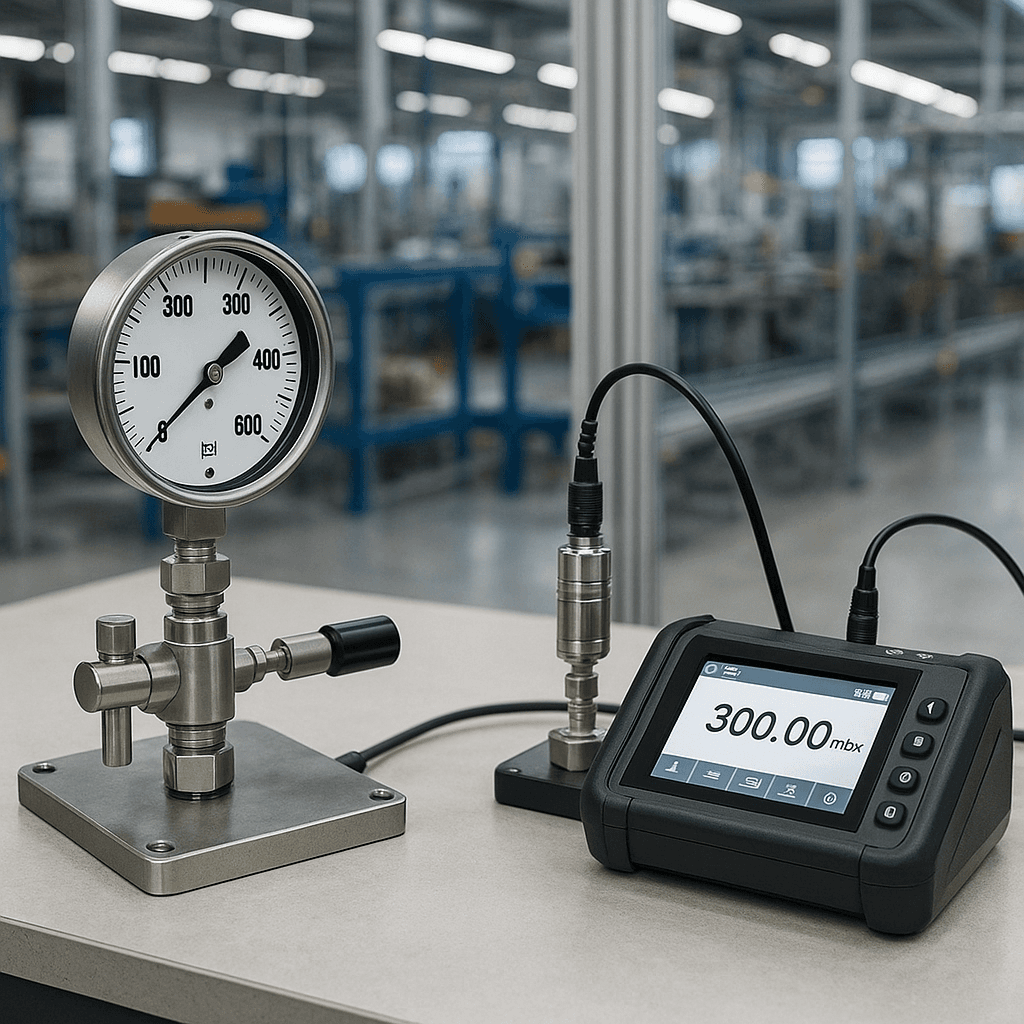 Photograph of Calibrating automation in a modern industrial facility