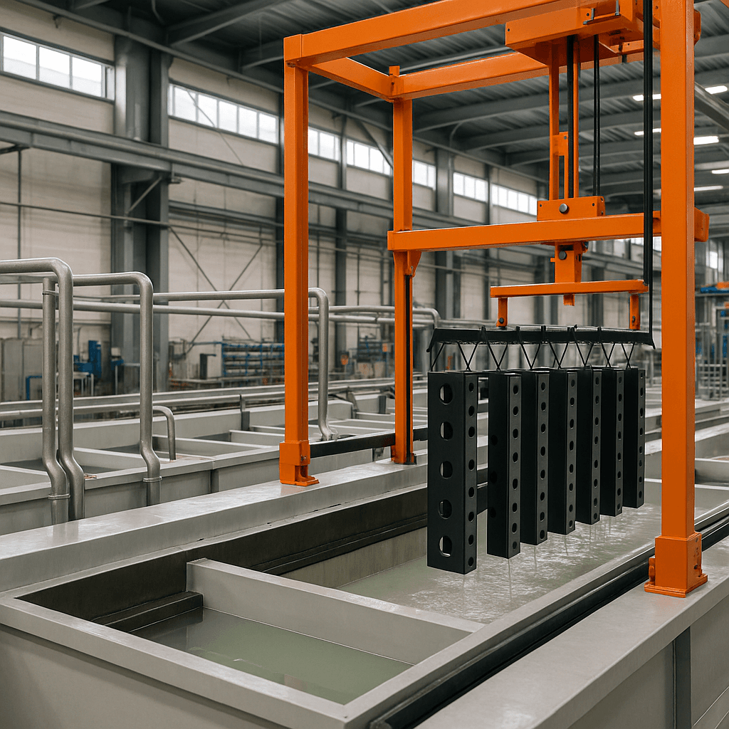 Photograph of Chemical & Electrochemical Coating automation in a modern industrial facility