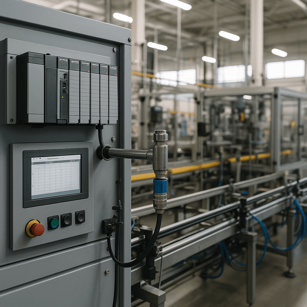 Photograph of Controls, Sensors & Traceability automation in a modern industrial facility