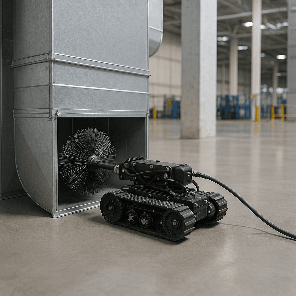 Photograph of Duct Cleaning automation in a modern industrial facility