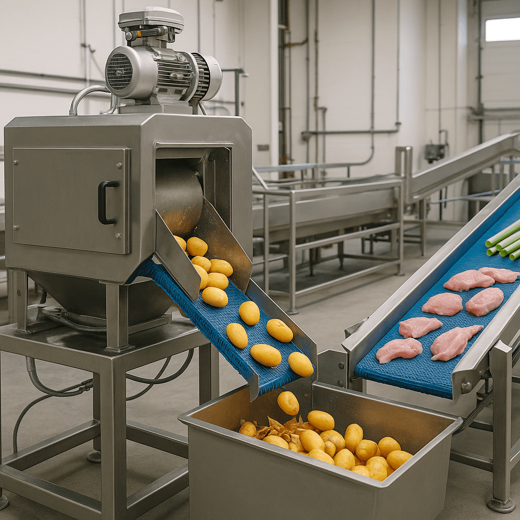 Photograph of Peeling & Preparation automation in a modern industrial facility