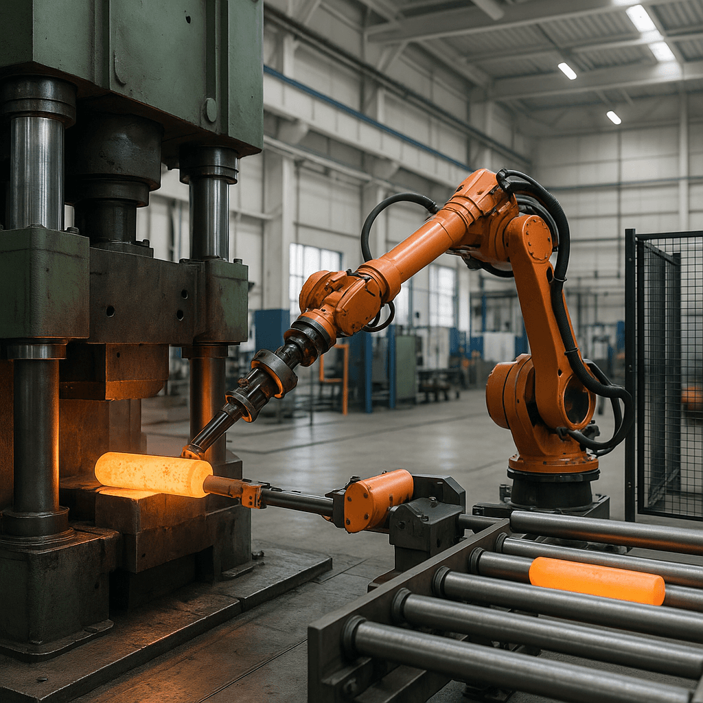 Photograph of Forging automation in a modern industrial facility