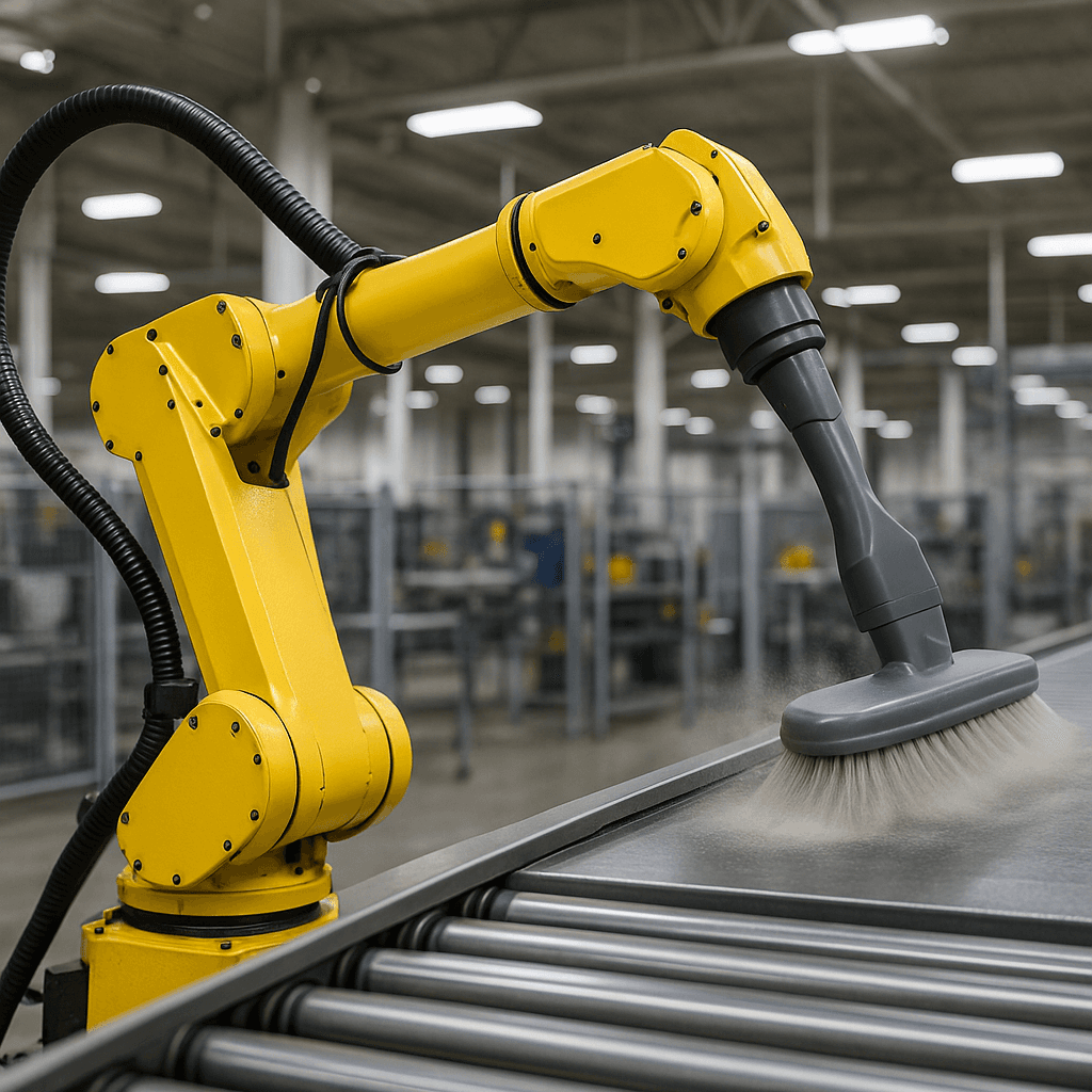 Photograph of Dusting automation in a modern industrial facility
