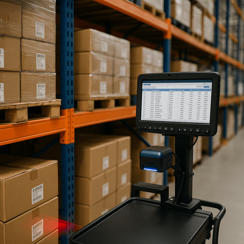 Photograph of Inventory Control automation in a modern industrial facility