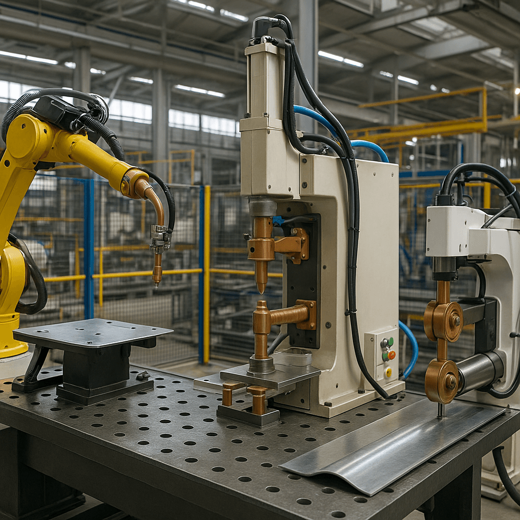 Photograph of Electric Resistance Welding automation in a modern industrial facility