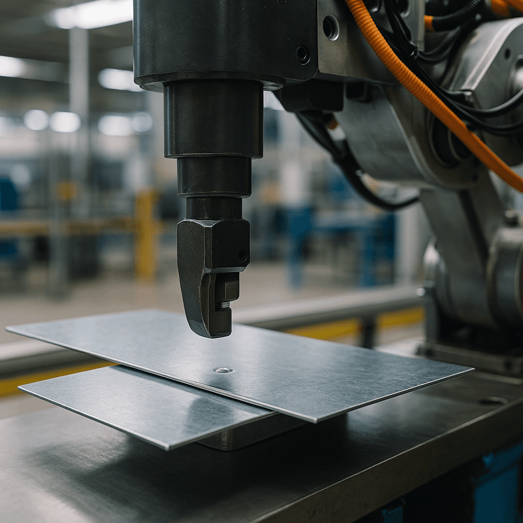 Photograph of Clinching automation in a modern industrial facility
