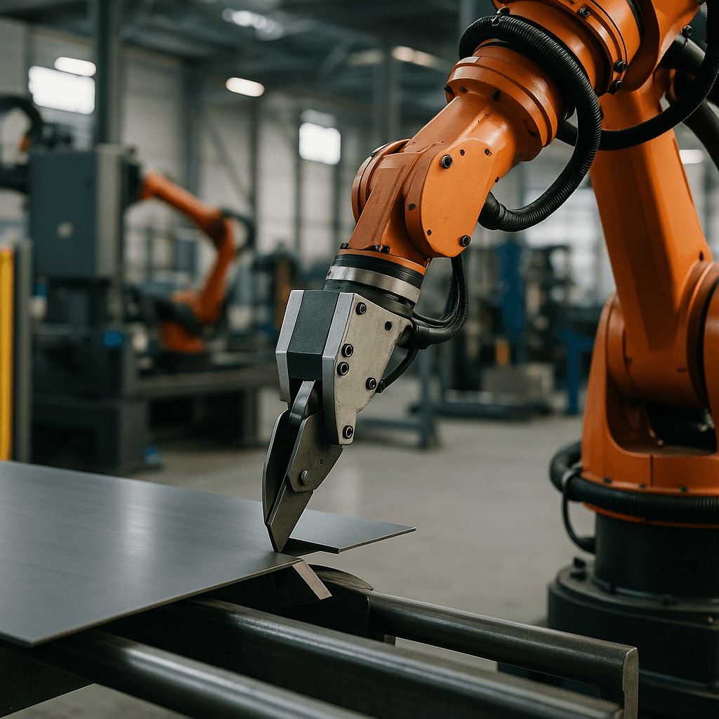 Photograph of Cutting automation in a modern industrial facility