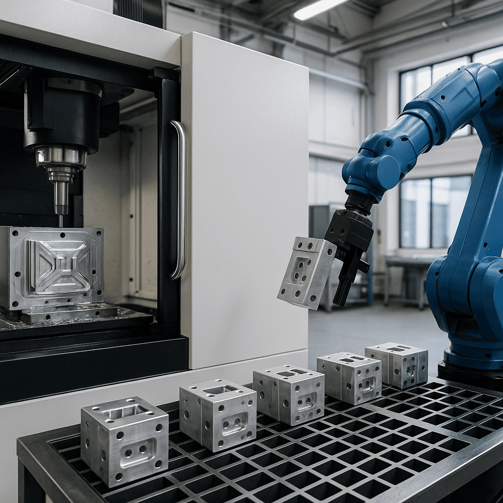 Photograph of Milling automation in a modern industrial facility