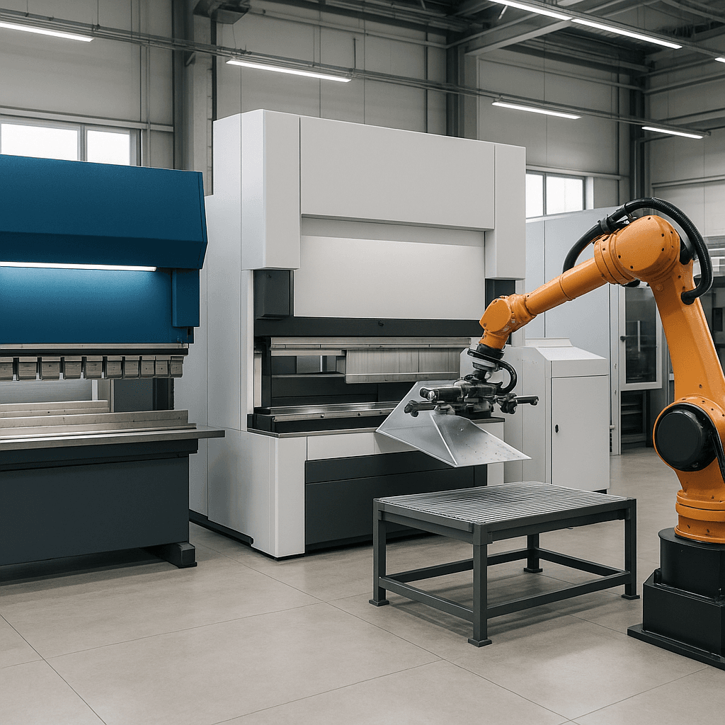 Photograph of Sheet Forming automation in a modern industrial facility