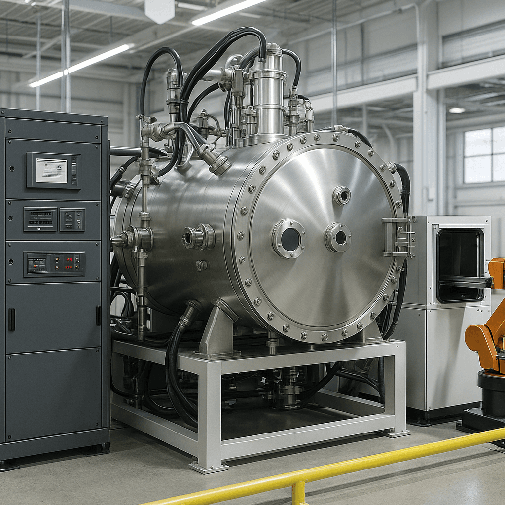 Photograph of Sputter Coating automation in a modern industrial facility